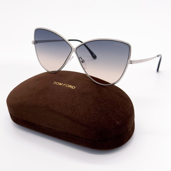 NEW TOM FORD TF569 16B SILVER WOMEN SUNGLASSES ELISE-02 FT0569/S 16B EYEWEAR - Picture 2 of 11